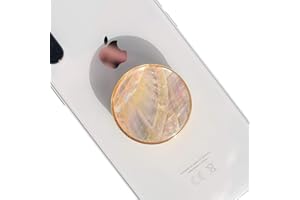 DALSTONE Authentic Natural Sea Shell Mother of Pearl Expandible Collapsible Mobile Phone Grip Stand Holder for Smartphone Tablet Cell Phone Accessory (Creme)