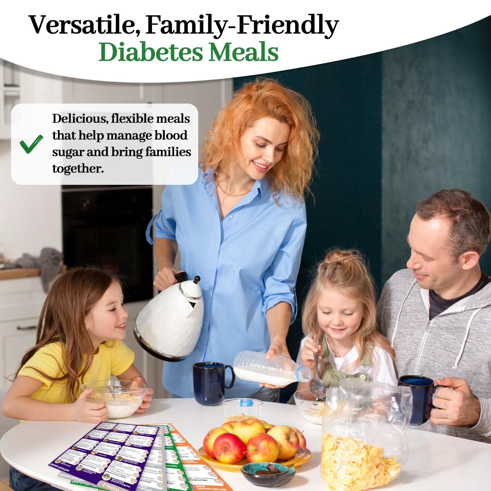 5pcs Diabetes Meal Plan & Nutrition Guide. List of Meals for Blood Sugar Control and Diabetes Management. Includes Educational Diabetes Poster. Counts Calories, Carbs, & Fibers. Laminated