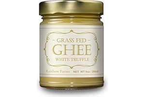 White Truffle Grass-Fed Gourmet Ghee Butter 9 oz / 266 ml Pasture-Raised French Butter, Non-GMO, Keto Friendly, Made In USA by Rainbow Farms (1)