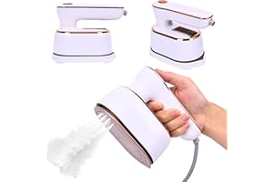 UWILSEE Mini Clothes Travel Steam Iron: Handheld Portable Fabric Clothes Steam Iron Small Handheld Clothes Electric Steam Iron for Dress Shirts Travel, Home College Dormitory Travel Essentials (White)