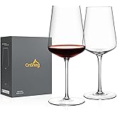 CnSneg Crystal Wine Glasses Set of 2, Hand Blown Wine Glass 18 OZ, Premium White/Red Wine Glasses for Christmas, Wedding Gift