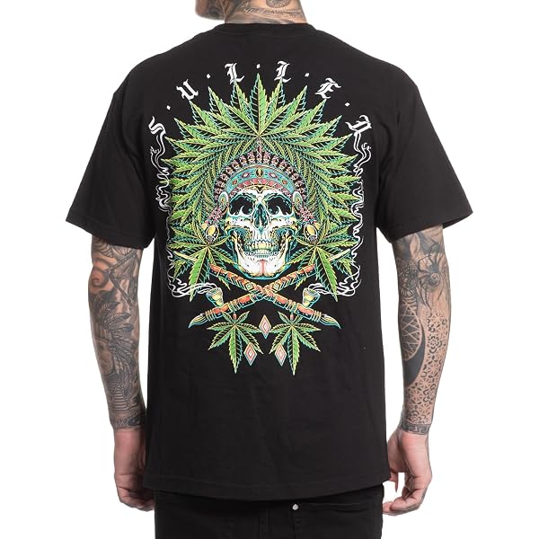 Sullen Men's 'No Bad Daze' T-Shirt - Black Standard Fit Short Sleeve Tee, 100% Combed Cotton
