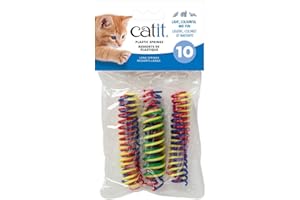 Catit Cat Toys Playground Plastic Springs, Multi Colors, 10 Count (Pack of 1), Cat Toys for Indoor Cats, Cat Springs, Cat Spr