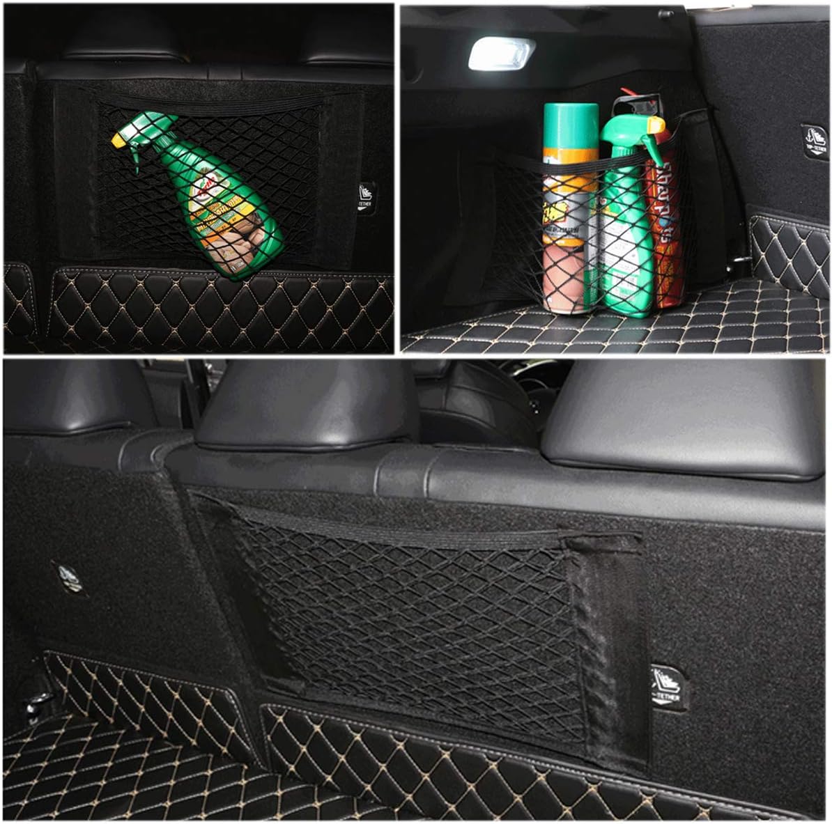 Rete Portaoggetti Per Auto 31x21cm - Set 2 Pezzi Con Viti E Ganci - Foto 2