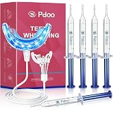 Professional Teeth Whitening Kit with 5 Teeth Whitening Gel | LED Accelerator Light &amp; Rechargeable Design - Enamel Safe Gel, Custom Trays, Fast Results for Sensitive Teeth