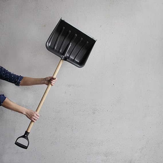 110 cm Frauen Kinder Schneeschieber schwarz vormontiert Kinderschneeschieber