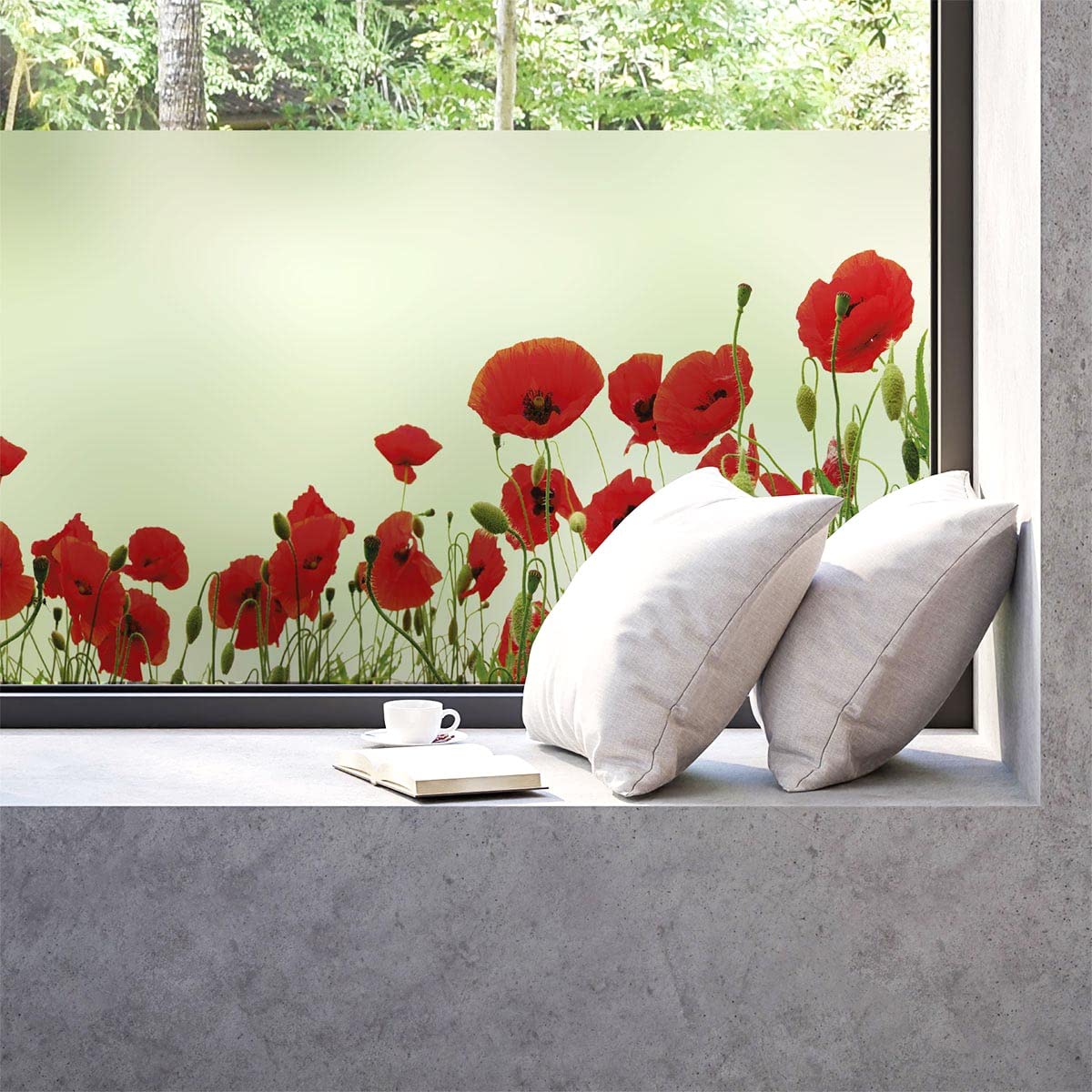 Opaque Poppy Window Film - Window & Shower Door Sticker - 40 x 100cm