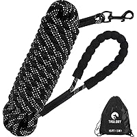 Taglory Dog Check Cord/Tie Out, Long Rope Leash for Dog Training, 15/30/50/66 FT Reflective Heavy Duty Lead for Large…
