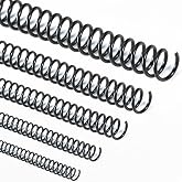SIMPROFFICE 50 Pack Spiral Binding Coils 4:1 Pitch, Mixed Size, Black | Plastic Binding Coils Kit &ndash; 5 Sizes (1/4, 5/16, 3/8, 1/2, 3/4 Inch) Mixed Set, Spiral Binder Coil for Letter Size Documents
