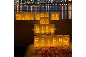 ERNTRNL Will You Be My Girlfriend Sign - Will You Be My Girlfriend Proposals Light Up Letters with Roses, Romantic Decorations Special Night, Valentines Day Brithday Celebrations