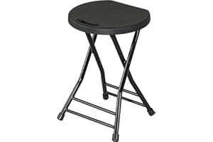 Allpop Folding Stool 18 Inch, Foldable Stool Chair Set, 550lbs Capacity, Portable Round Bar Stool with Handle for Adults Kitchen Garden, Black