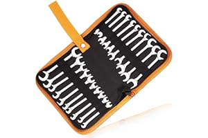 LEONTOOL Mini Double Open End Wrench Set Metric and SAE 20 Pcs 4-11mm & 5/32" to 7/16" Mirror Chrome Finish Super Thin Open Ended Spanner Double Angle Head with Portable Storage Pouches