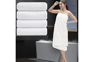 MAGGEA 4 Piece Bath Towel Set White Plush Bath Sheet 700 GSM Oversized Thick Bath Shower Towels 35x70-Extra Soft Cozy-Absorbent-Quick Dry-Multi-Purpose Hotel Luxury Large Microfiber Bathroom Towels