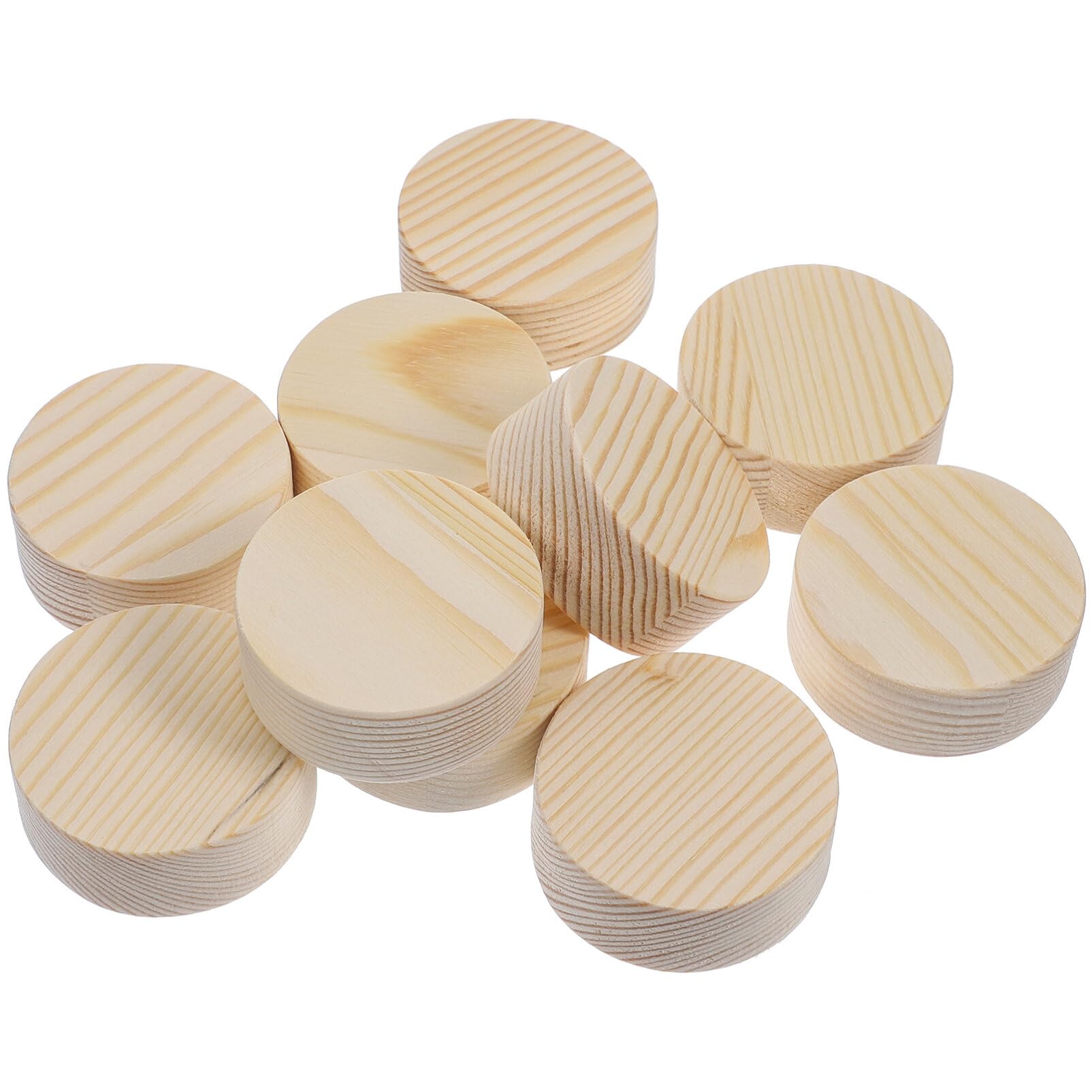 Ciieeo 10Pcs Round Wooden Slices 1.97X0.79In for Crafts DIY Hand Painting Wood Chips Natural Wood Blocks for Kids Creative Projects Home Decorations