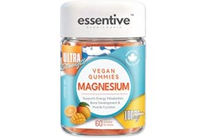 Essentive Magnesium Gummies 100mg per Gummy, Magnesium Citrate for Relaxation, Nerve, Muscle & Bone Health and Energy Metabol