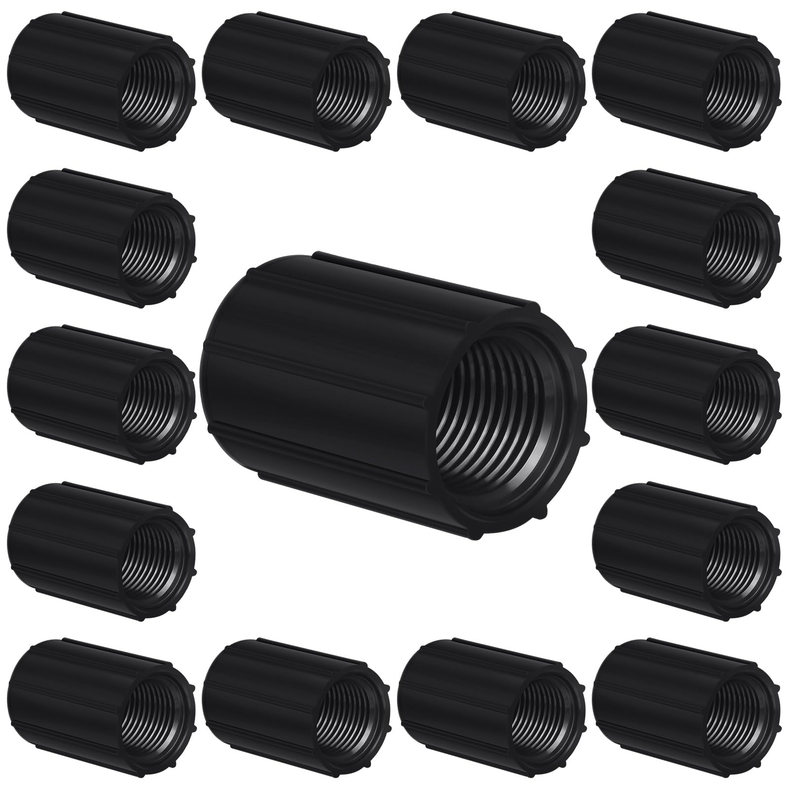Photo 1 of Yahenda 20 Pcs 1/2 Inch PVC Double Female Threaded Coupling Sprinkler Extension Riser Pipe Fitting Garden Drip Irrigation System NPT Coupler for Irrigation Tube Yard Sprinkler Riser Accessories