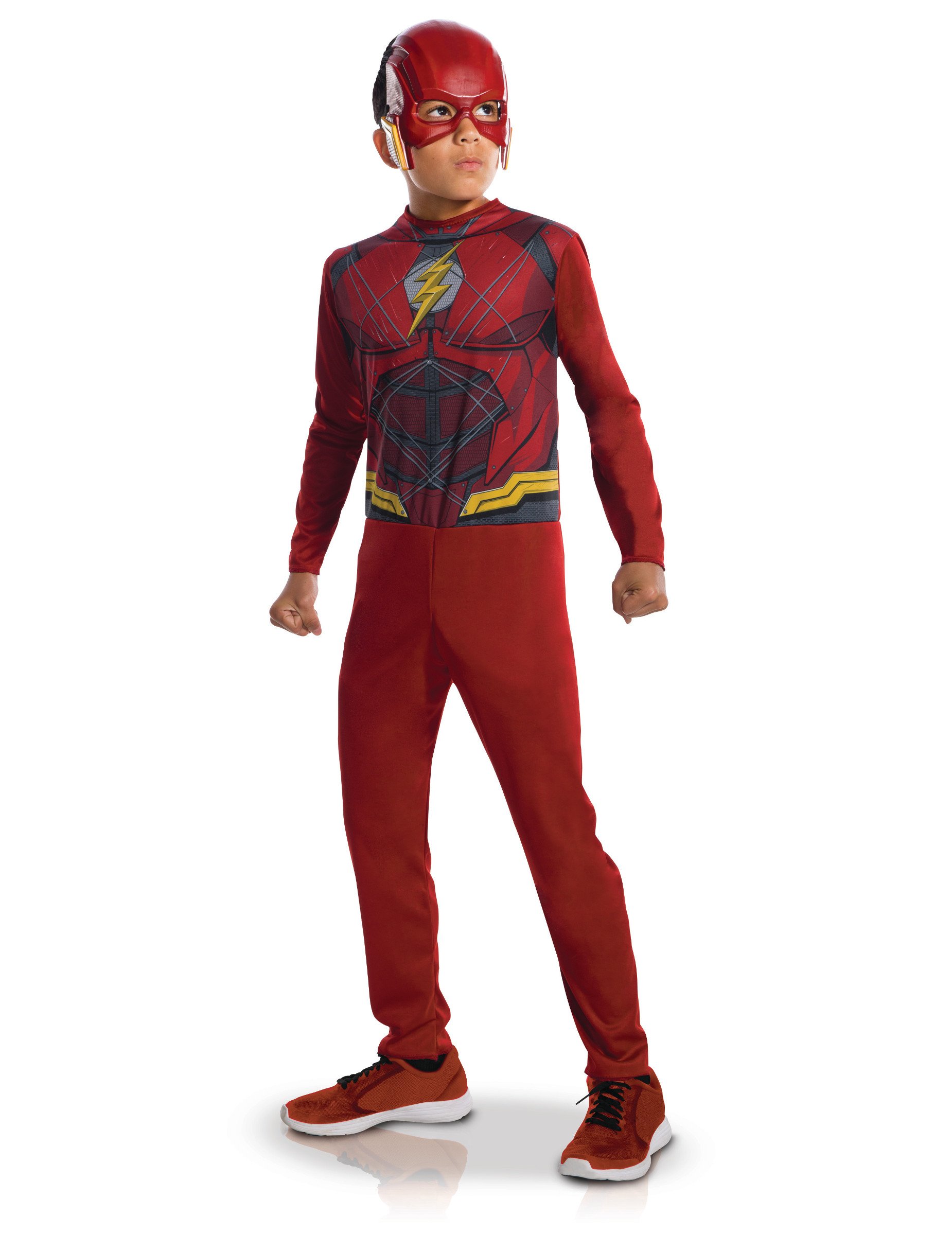 RUBIE'S DC Official Flash Justice League Children's Entry Level Fancy Dress Costume, Size 5-6 Years, Official Costume with Jumpsuit and PVC Mask