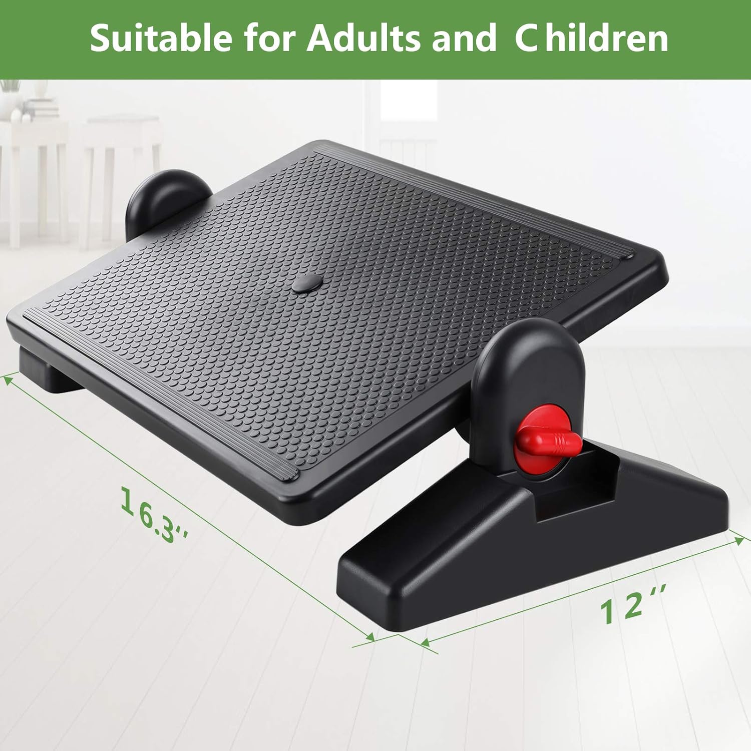 HUANUO Footrest Under Desk - Ergonomic Foot Rest Height Settings and Adjustable Tilt Locked Angles Office Foot Rest for Desk with Massage Surface for Home, Office : Office Products