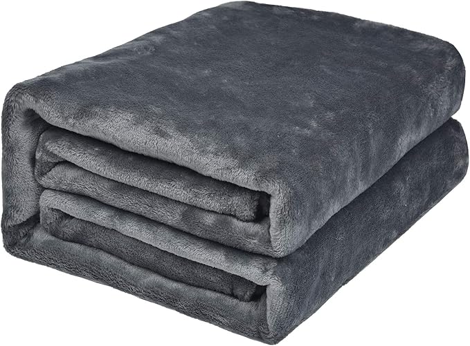 EHC Super Soft Fluffy Snugly Solid Flannel Fleece Throws for Sofa Bed