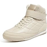 LUCKY STEP Women's High Top Sneakers Hook and Loop Lace Up Fashion Basketball Ankle Boots Skate Tennis Shoes Walking Casual Shoes