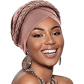 African Women Turban Caps Pre-Tied Twisted Turbans Head Scarf for Women Hair Wraps Cover Beanie Cancer Chemo Headwear