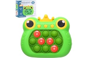 Anpole Pop Fidget Toys Quick Push Game for Kids Adults, Handheld Game Fast Puzzle Game Machine, Push Bubble Stress Relief Toy Party Favors Toy, Kids Gifts (Green Frog)