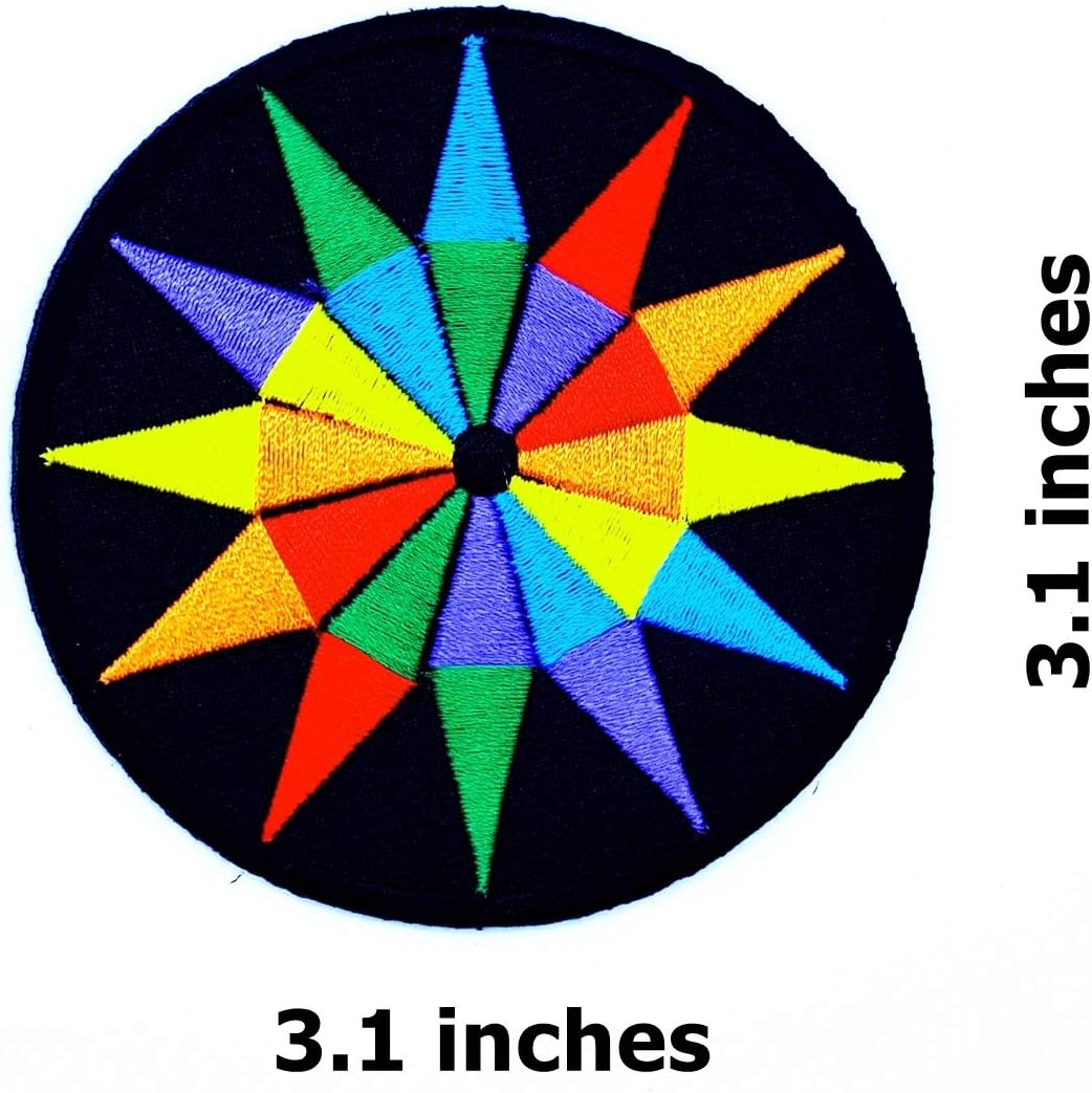 Amazon Com Beautiful Colorful Rainbow Flower Sun Hippie Cartoon Children Kid Patch Clothes Bag T Shirt Jeans Biker Badge Applique Iron On Sew On Patch Arts Crafts Sewing