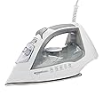 Amazon Basics Steam Iron for Clothes with Safety Auto Shut-Off, Handheld Steamer, Steel Soleplate, 1700-Watt, 1.62ft, Gray