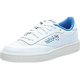 Reebok Unisex-Adult Club C 85,Footwear White/Chalk/Kinetic Blue,8 Women/6.5 Men