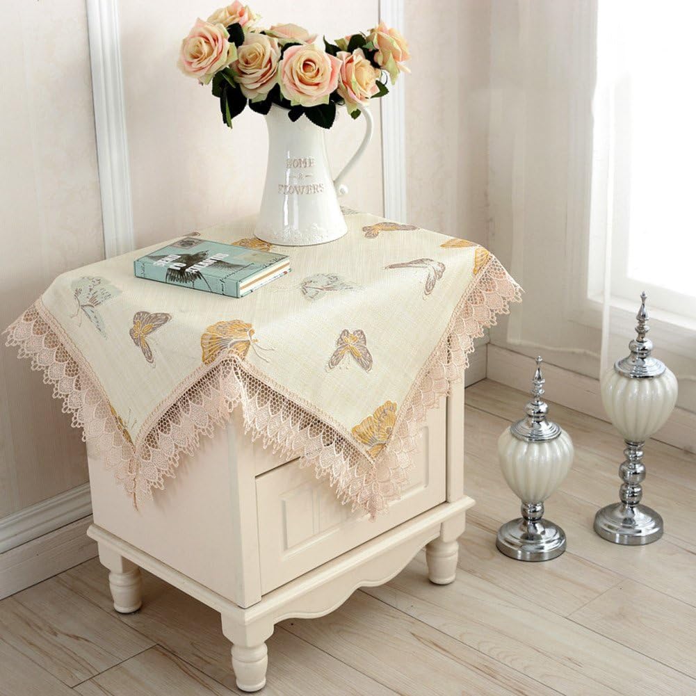 Multi-use small cover towel bedside table cloth round table cloth tv dust cover refrigerator towel microwave covered towel-A 60x60cm(24x24inch)