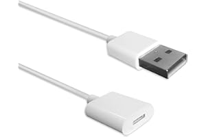 AMFILM TechMatte Charging Adapter Electronic Cable Compatible with Apple Pencil 1st Generation, Male to Female Flexible Connector, Laptop (White-5 Feet)