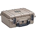MEIJIA Portable All Weather Waterproof Protective Case,Hard Case,Camera Case With Customized Fit Foam,Fit Use of Drones,Camera,Equipments,Pistols,13.35 x11.63x5.98inches (Desert Tan)