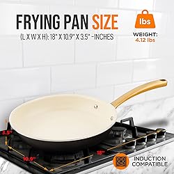 NutriChef 10" Medium Ceramic Fry Pan - Non-Stick