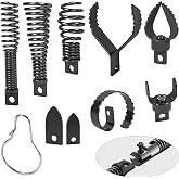 Richcat Drain Snake Drill Attachment,Cutter and Auger Set,Used in 50-100FT AC Drain Cleaning Machine,Fits 5/16 to 3/4 inch Drain Snake Cable,Drain Cleaner Combination Cutter Heads,410 stainless steel
