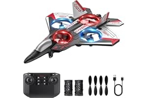 JOGPUN Drones for Kids Form RC Plane, Remote Control Airplane, Aircrafts for Boys and Girls, Jet Helicopter Drones with LED Lights, Altitude Hold, 360° Flip, 2 Rechargeable Batteries Toys for Christmas