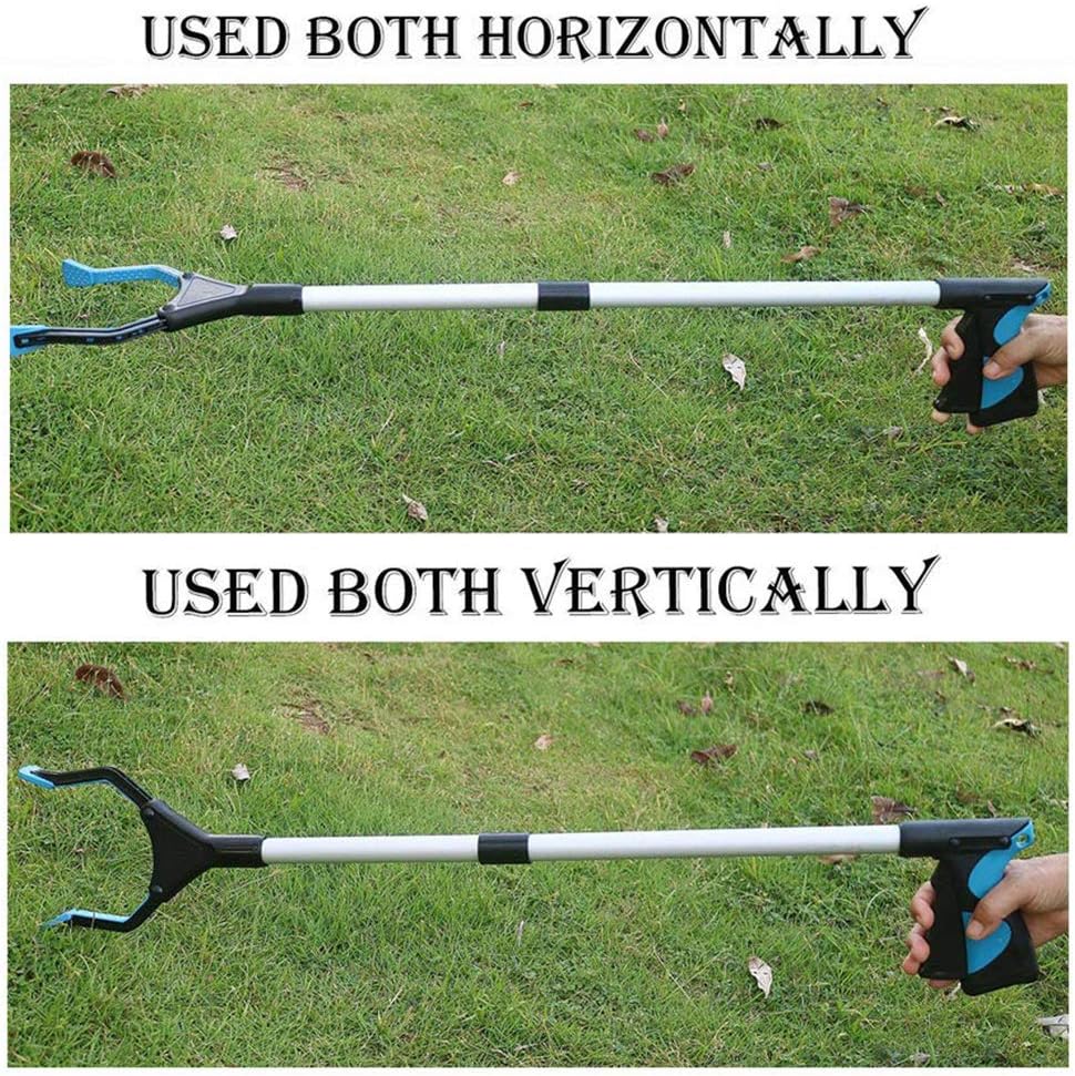 2Pack - 32 Inches Long Grabber Reacher - Helps Pick Up Small Objects - Fitted with Post to Assist with Dressing - Mobility Aid Reaching Assist Tool, Arm Extension: Health & Personal Care