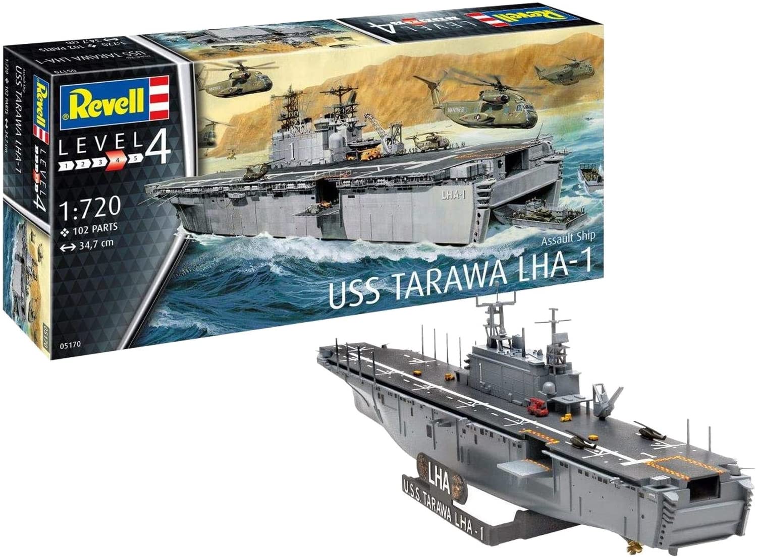 Revell 05170 Assault Ship USS Tarawa LHA-1 Plastic Model kit, 1:720