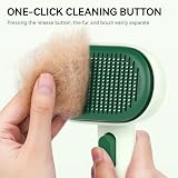 Aumuca Cat Brush for Long or Short Haired Cats Forest Green De-Shedding Tool view 4
