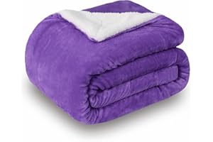 SOCHOW Sherpa Fleece Throw Blanket, Double-Sided Super Soft Luxurious Plush Blanket Throw Size, Purple, 50x60 inches