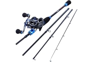 Sougayilang Fishing Rod and Reel Combos,24-Ton Carbon Fiber Fishing Poles with Baitcasting Reel,7.0:1 Gear for Travel Freshwa