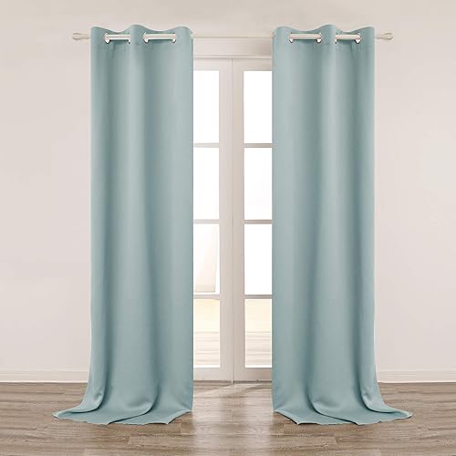 Deconovo Room Darkening Thermal Insulated Blackout Grommet Window Curtain for Living Room,SkyBlue,42x108-inch,1 Panel