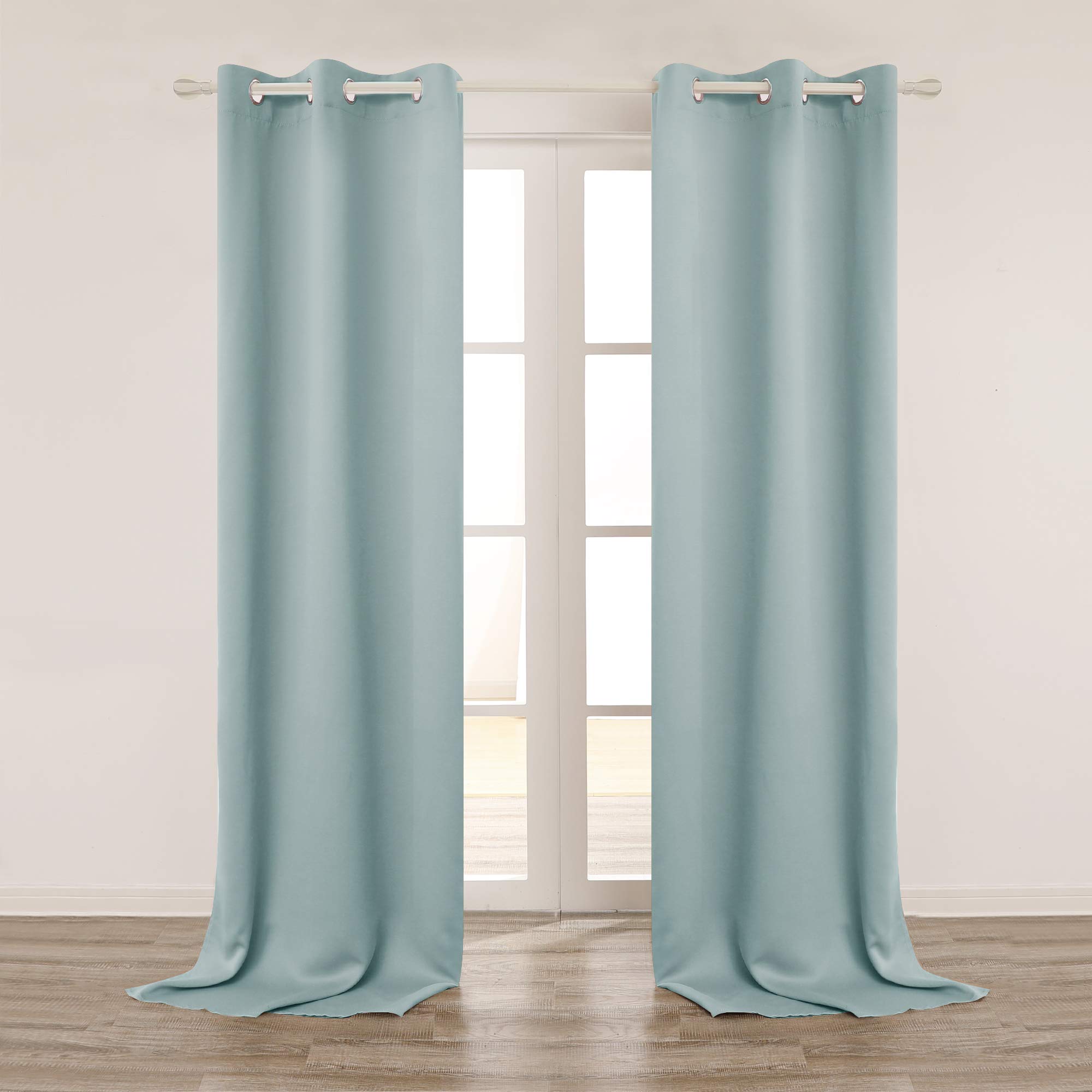Deconovo Room Darkening Thermal Insulated Blackout Grommet Window Curtain for Living Room,SkyBlue,42x108-inch,1 Panel