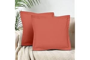 CharlottelyHues Set of 2 Pillow Shams 1000 Thread Count European Square Pillow Covers 100% Egyptian Cotton Cushion Covers Hotel Quality Natural, Soft Bed Pillow Shams - (Euro 26''x26'', Burnt Orange)
