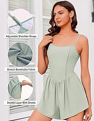 Ekouaer Womens Summer Sleeveless Workout Rompers
