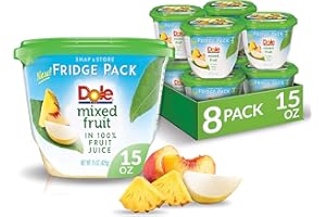 Dole Fridge Pack Mixed Fruit in 100% Fruit Juice, Pineapple, Peaches & Pears, Rich in Vitamin C, Gluten Free Healthy Snack, 1