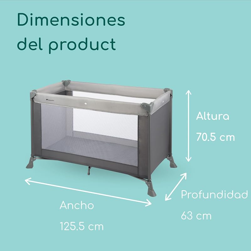 Bebeconfort soft dreams, berço de viagem, regulável em altura, do nascimento aos 3,5 anos, até 15 kg, grey mist