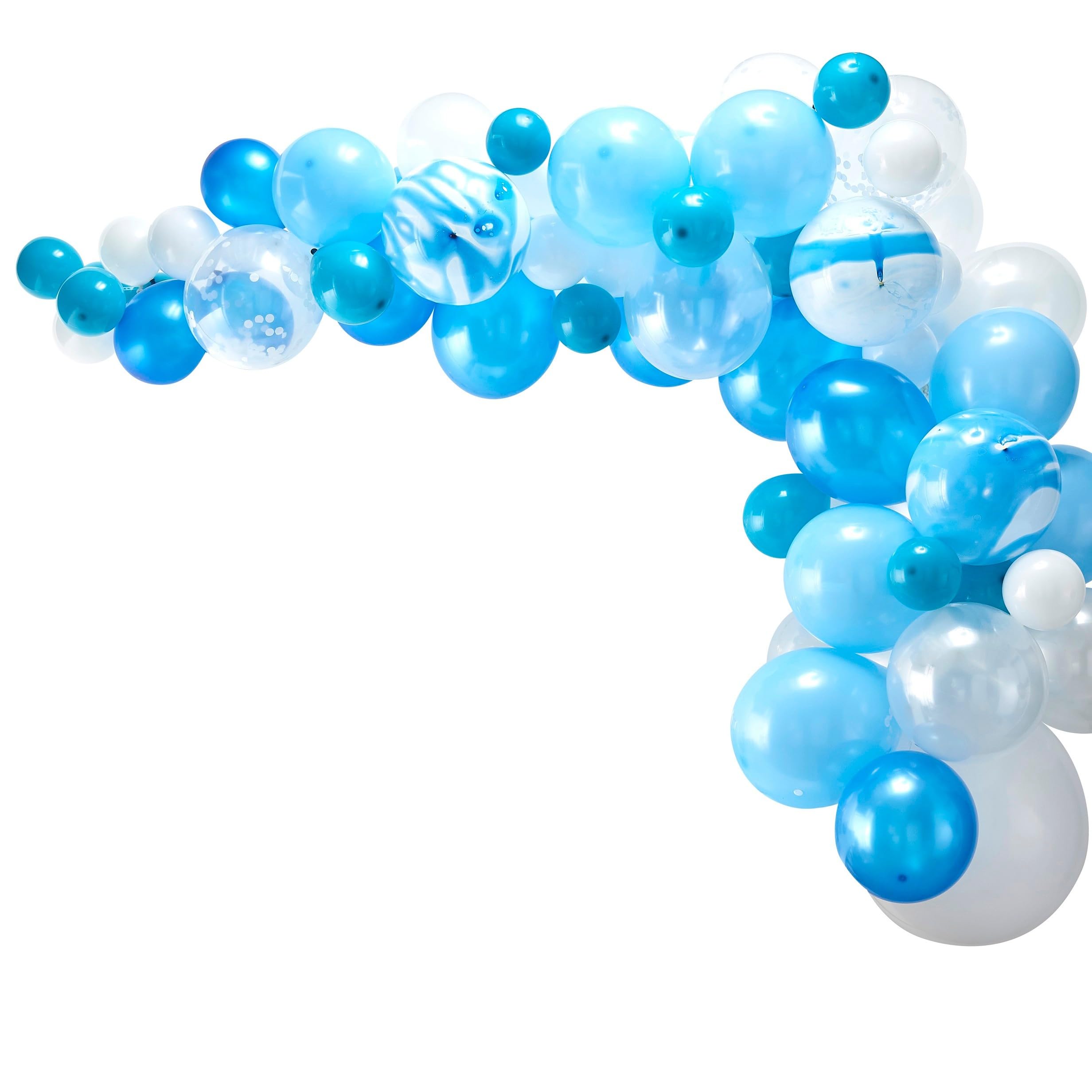 Ginger Ray Blue Balloon Arch Garland Kit - 70 Balloons in assorted sizes & Tape - Balloon Arches