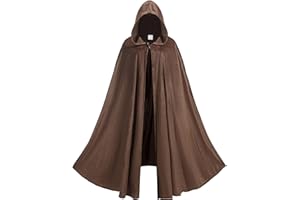 SightYoung Renaissance Cloak for Women Men,Adult Medieval Cloak,Victorian Velvet Cape with Hood,Halloween Short Velvet Cape