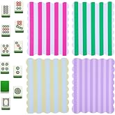 Twisina 4Pcs Mahjong Tile Shuffler Plastic Mahjong Shuffling Cards Striped Scalloped Mixer Cards for Mixing and Shuffling Tiles Accessories Gift, Striped Pattern with Wavy Scalloped Edges