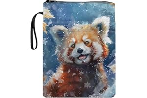 PCSJRKG Red Panda Printed Book Sleeve for Boys Girls, Cute Book Case Book Protector with Handle, Washable Reusable Book Cover
